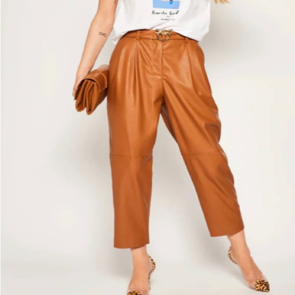 PINKO BROWN POLYURETHANE JEANS PANT size 6